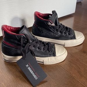 Converse X John Varvatos Kids black red high top sneakers size 11
